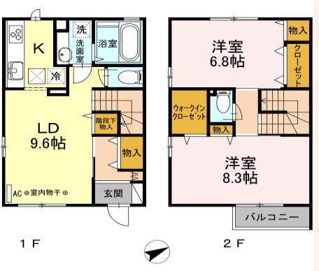 MAISONETTEコウリョウ鎌倉山(2LDK/1階)の間取り写真
