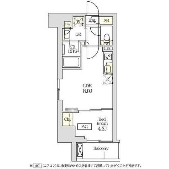 コスモグラシア新宿西早稲田(1LDK/11階)の間取り写真