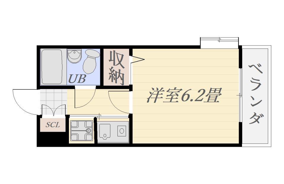 朝日プラザ高麗町503号(1K/5階)の間取り写真