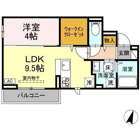 サニーガーデン(1LDK/1階)の間取り写真