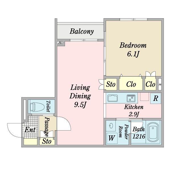ECRIN新瑞橋(1LDK/2階)の間取り写真