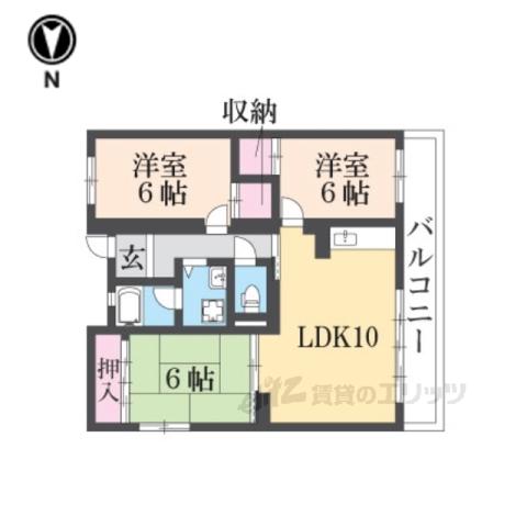 まあぁろーマンション(3LDK/1階)の間取り写真