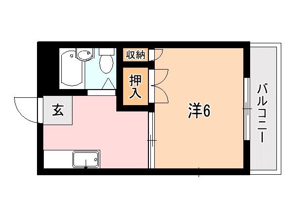 サンシャイン郡元(1K/3階)の間取り写真