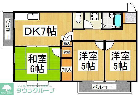 プチ・メゾン(3DK/1階)の間取り写真