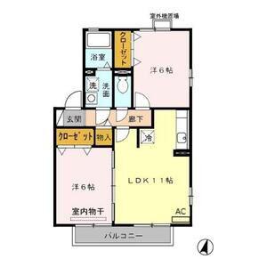 サンピュア鳴子台(2LDK/2階)の間取り写真