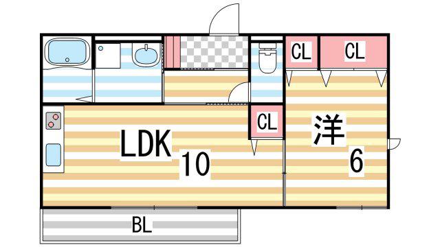 サンメゾンひの(1LDK/2階)の間取り写真
