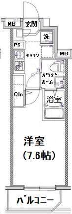 ミリオンステージ吉祥寺(1K/2階)の間取り写真