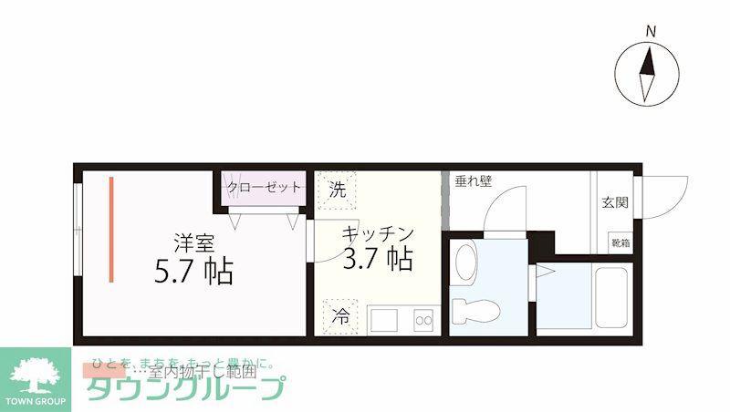 QUIET CRAB HOUSE 本郷台IIA号棟(1K/1階)の間取り写真