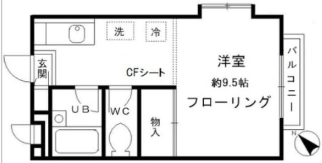 ウィンド フォート A棟(ワンルーム/2階)の間取り写真