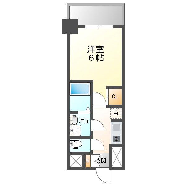 S-RESIDENCE植田ASOLEA(1K/5階)の間取り写真