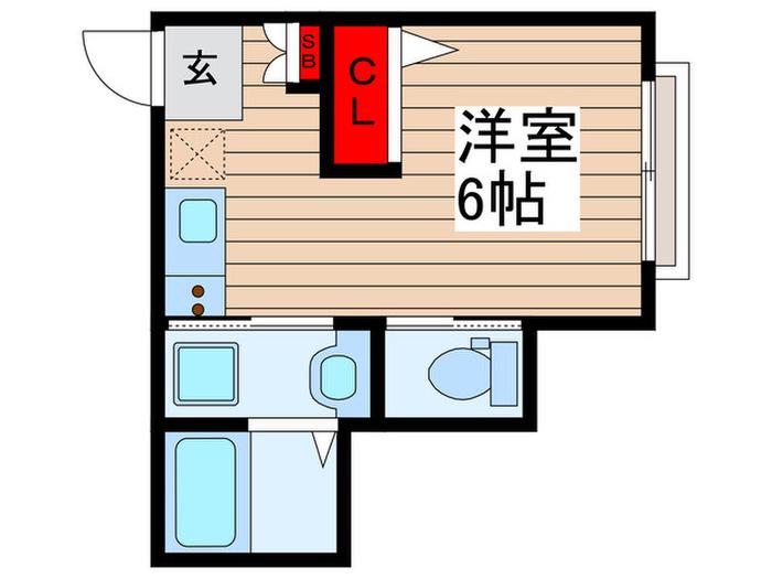 ベレガンスおおたかの森(ワンルーム/2階)の間取り写真