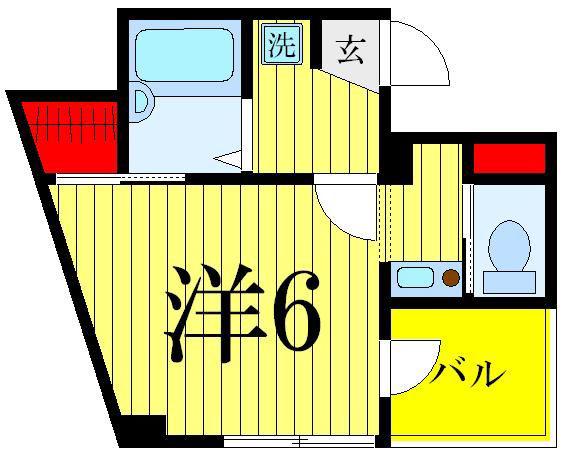 ポートフォリオ千住(1K/3階)の間取り写真