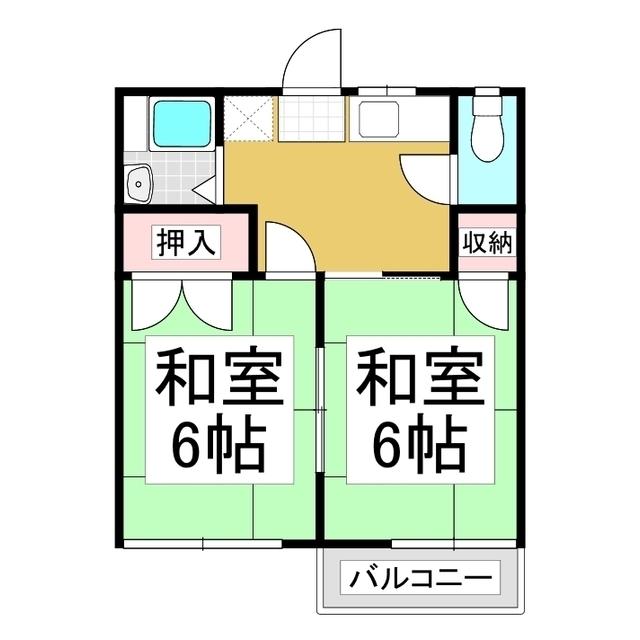 リバーサイド駒沢(2K/2階)の間取り写真