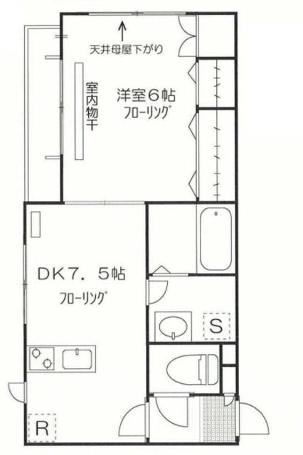 アベリア(1DK/2階)の間取り写真