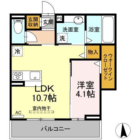 ラウレア(1LDK/3階)の間取り写真