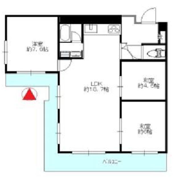 マンション清水台(3LDK/3階)の間取り写真