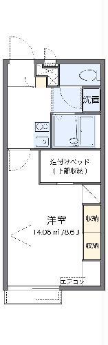 レオパレス松ヶ岡(1K/2階)の間取り写真