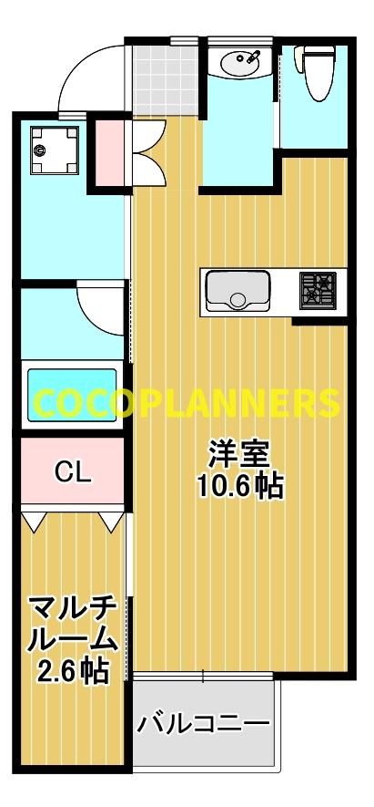 TOIRO田崎本町(1SK/1階)の間取り写真
