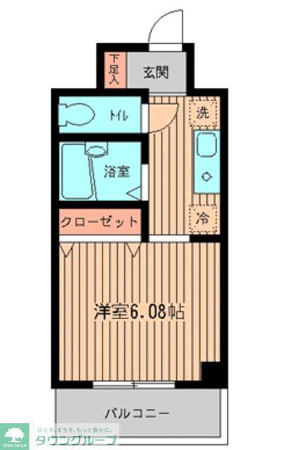 フォレスト向河原(1K/3階)の間取り写真