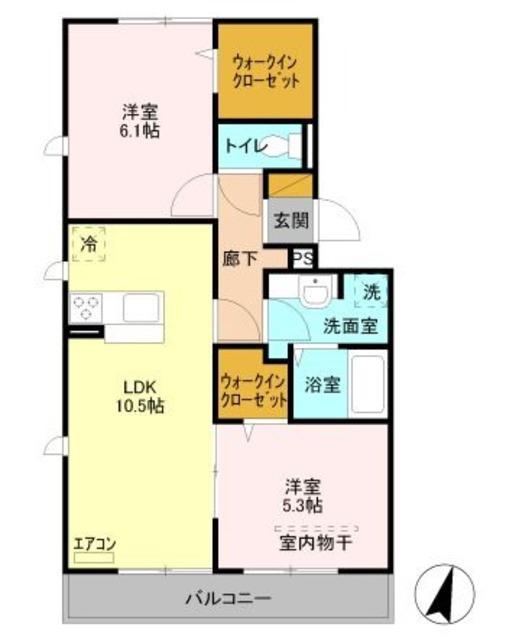 エミネンス武蔵浦和(2LDK/3階)の間取り写真