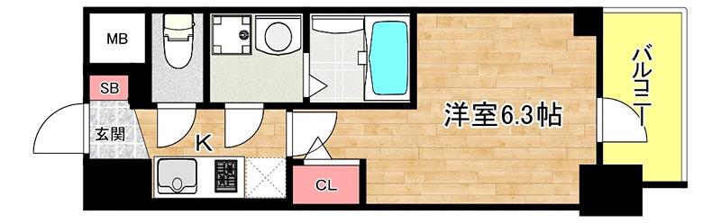 エスリード大阪NEXUS(1K/10階)の間取り写真