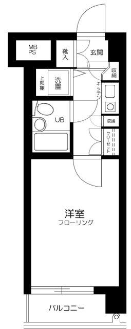 新丸子ダイカンプラザCITY(1K/5階)の間取り写真