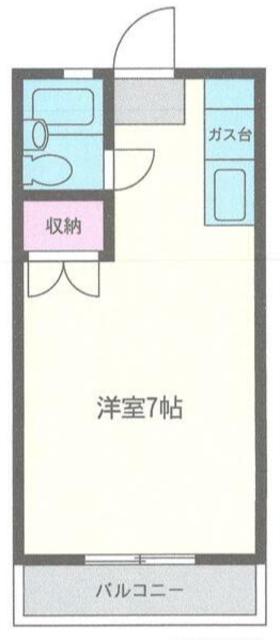 コーポリヨン(ワンルーム/2階)の間取り写真