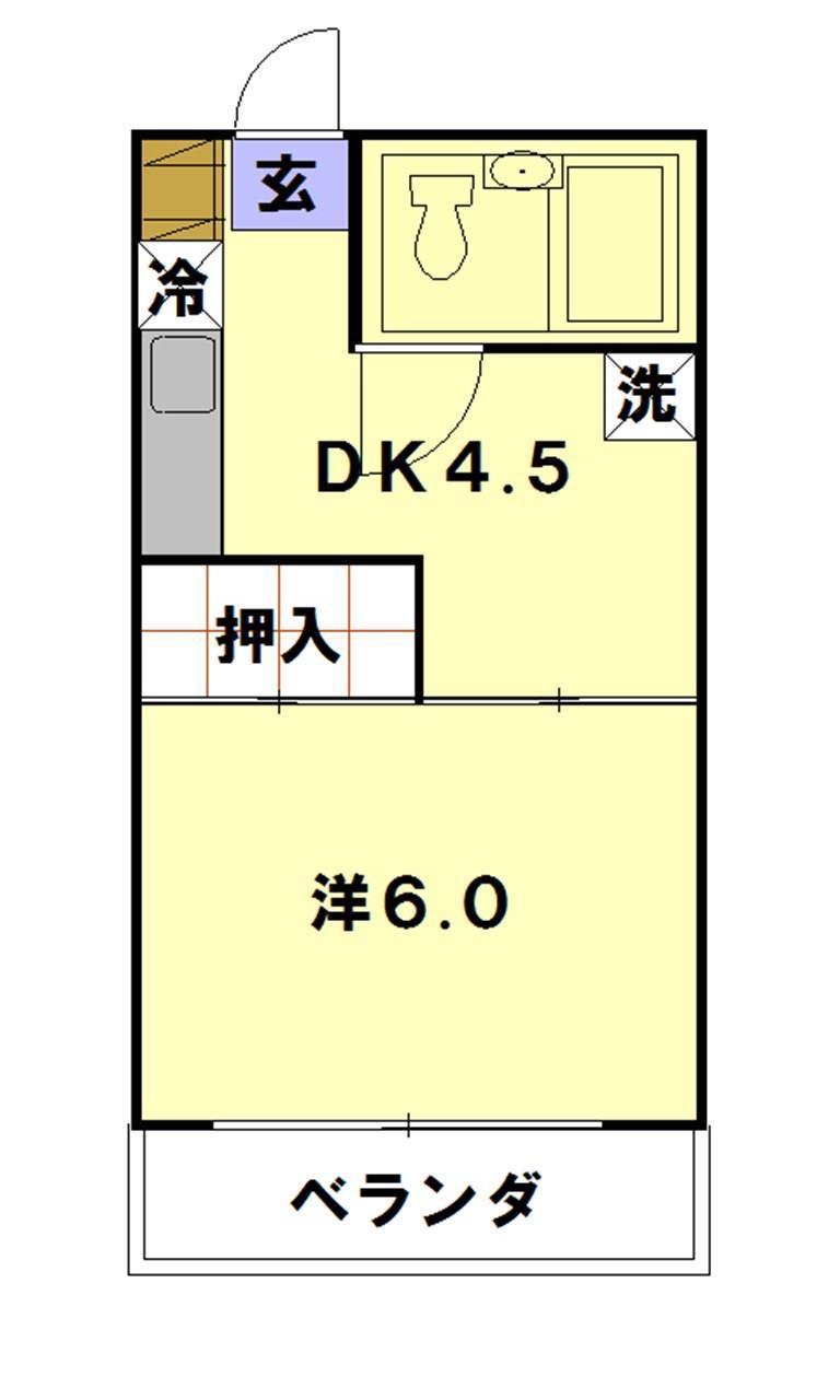 第1塚本ハイツ(1DK/3階)の間取り写真