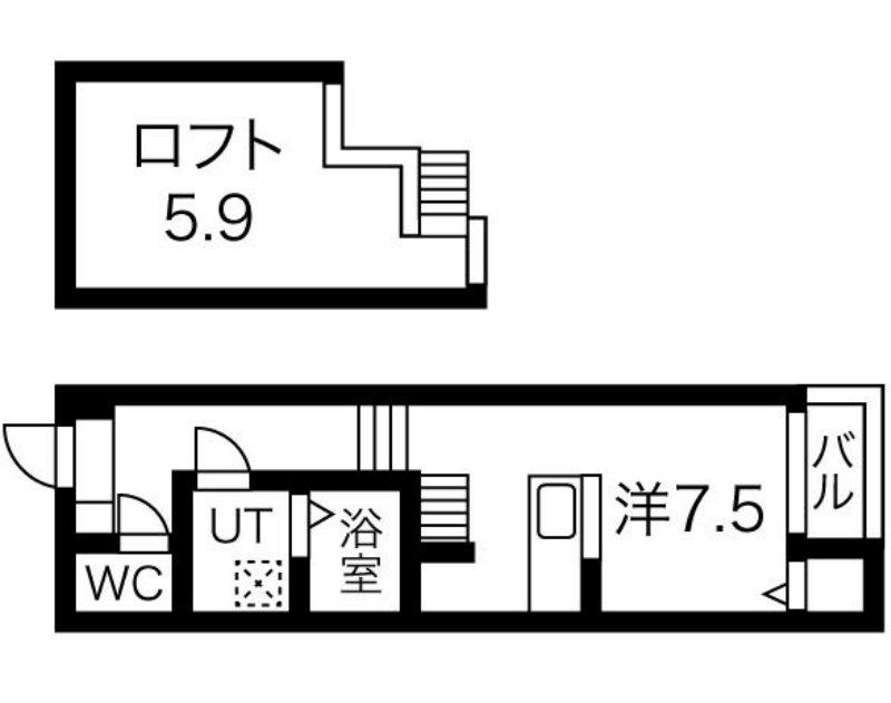 ARVITA(1K/1階)の間取り写真