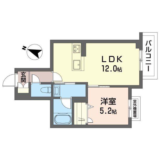 アドバンス(1LDK/2階)の間取り写真