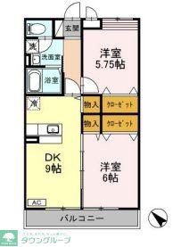 パルテア(2DK/3階)の間取り写真