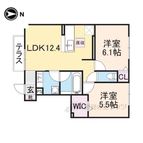 ソシア B(2LDK/1階)の間取り写真