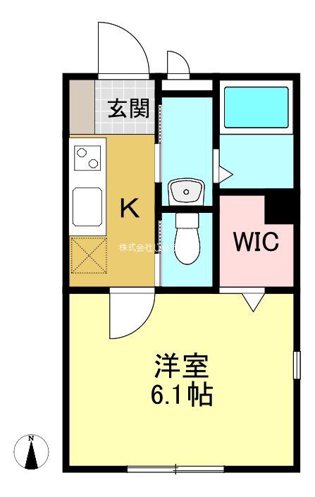 Kオークス(1K/1階)の間取り写真