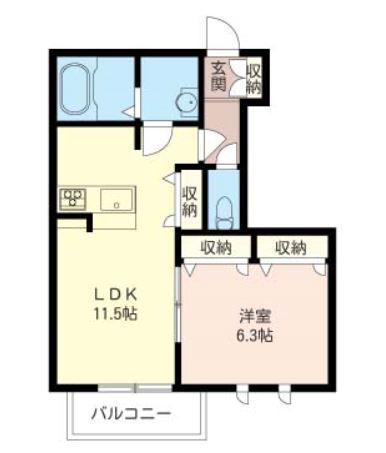 レーベンワース(1LDK/3階)の間取り写真