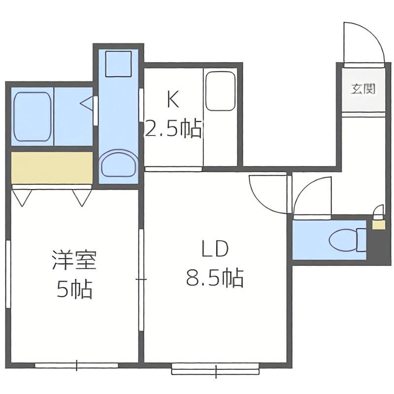イコル栄通(1LDK/2階)の間取り写真
