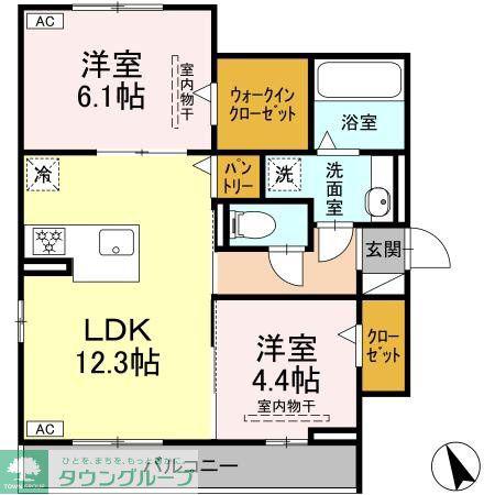 フレアブラーブ(2LDK/3階)の間取り写真