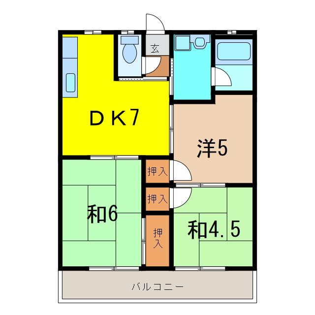 トモエハイツ(3DK/2階)の間取り写真