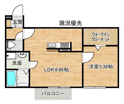 フレンシア(1LDK/2階)の間取り写真