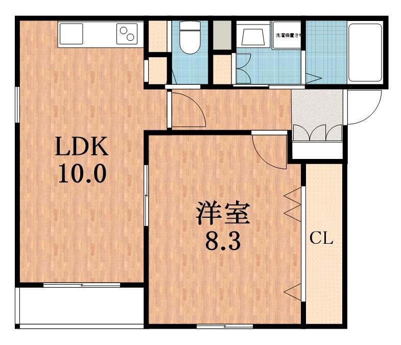 ジュネス阪南(1LDK/3階)の間取り写真