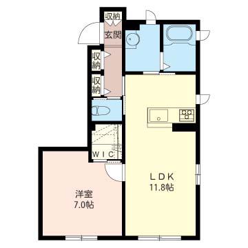 SHM グリーンメゾン(1LDK/1階)の間取り写真