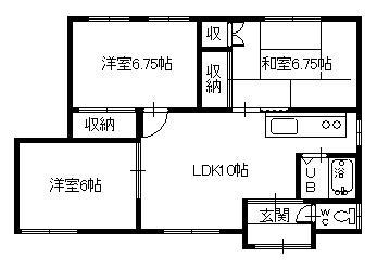 春光5-7アパート(3LDK/2階)の間取り写真