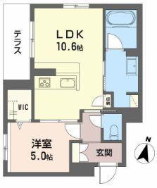 ハイネスト霞町(1LDK/1階)の間取り写真