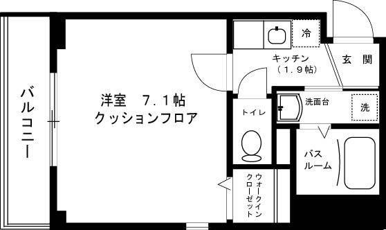 フローレスタナカ(1K/4階)の間取り写真