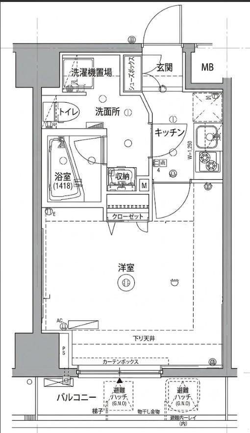 アクサス神楽坂STA(1K/2階)の間取り写真
