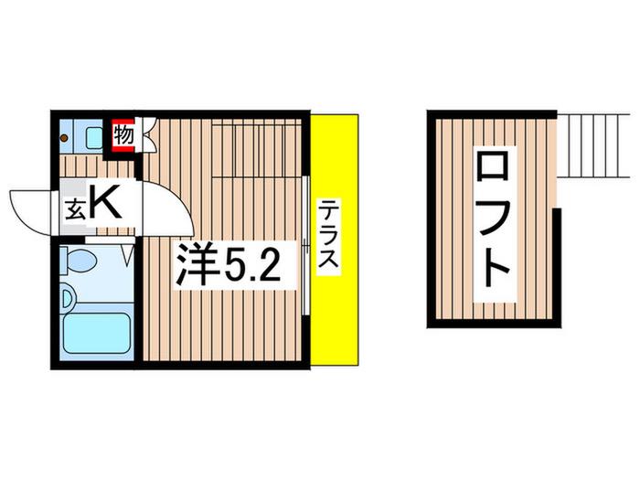 プラムツリーコーユー・亀有(1K/1階)の間取り写真