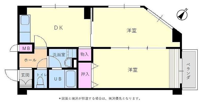 アークヒルズ(2DK/3階)の間取り写真