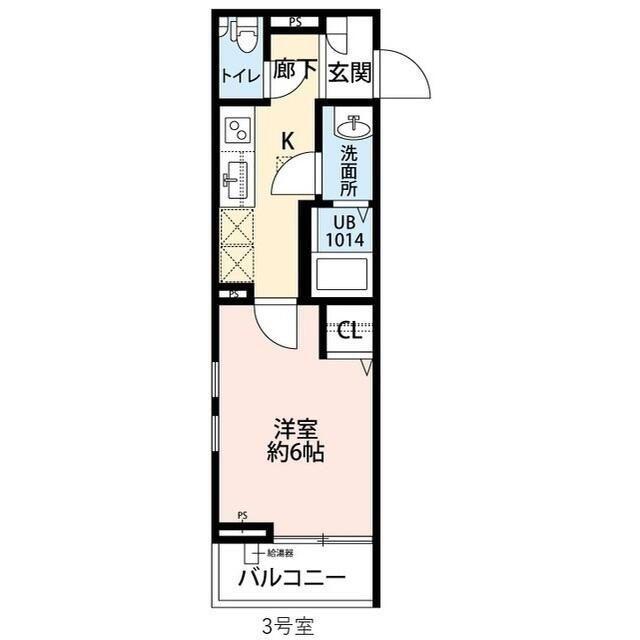 EXIV3(1K/1階)の間取り写真