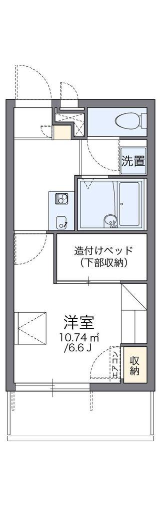 レオパレスベルローズ(1K/1階)の間取り写真