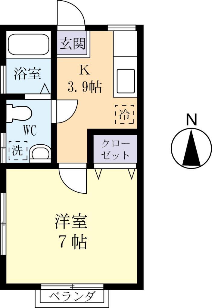 大久保第2アパート(1K/2階)の間取り写真
