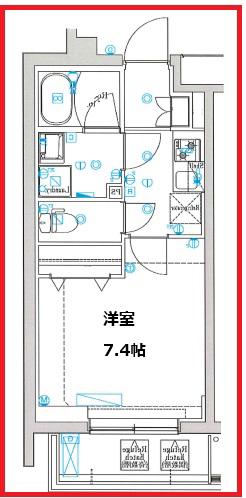 マインドお花茶屋(1K/2階)の間取り写真